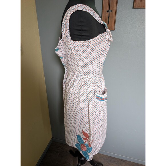 40s Calico Pinafore Dress: Vintage Floral Sundress - Picture 13 of 16